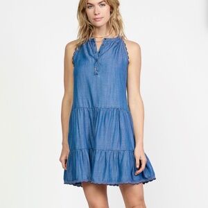 Current Air Denim Halter Mini Dress